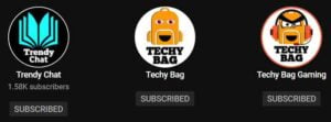 Youtube Channels of Techy Bag