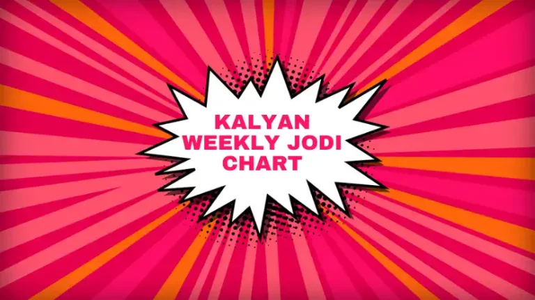 Kalyan weekly Jodi chart