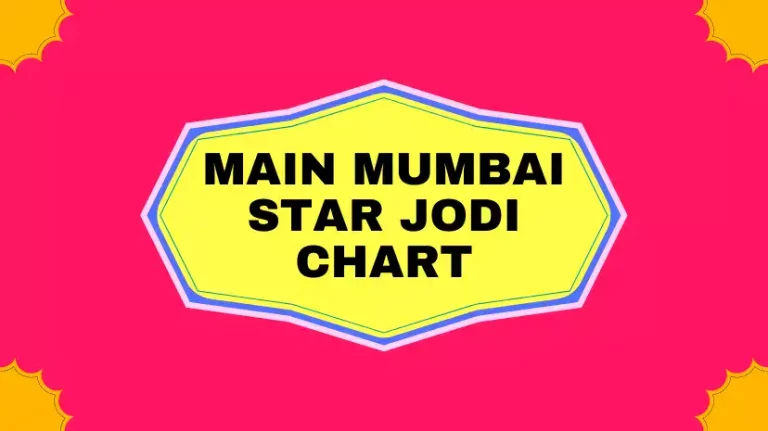 Main Mumbai Star Jodi Chart