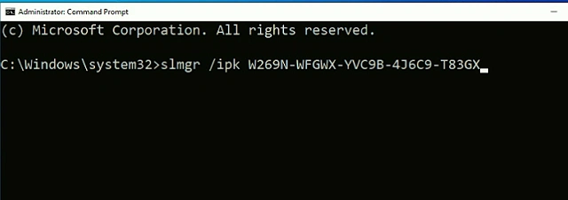 Activate Windows 10 Using Cmd Prompt