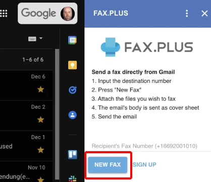 Fax Plus - Create New Fax
