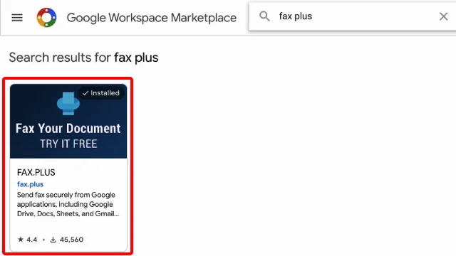 Google Workspace Marketplace - Fax Plus